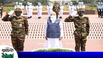 সাভারের জাতীয় স্মৃতিসৌধে ভারতের প্রধানমন্ত্রীর শ্রদ্ধা নিবেদন