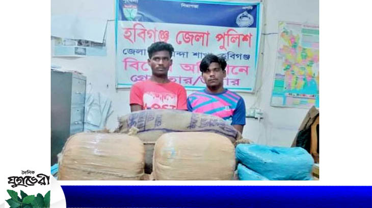 চুনারুঘাটে ২৮ কেজি গাঁজাসহ গ্রেপ্তার দুই