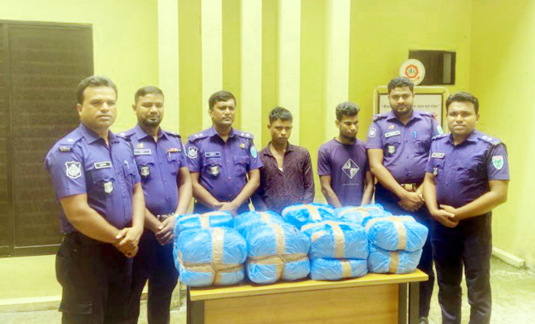কুলাউড়ায় ৪১ কেজি গাঁজাসহ শালা-দুলাভাই গ্রেপ্তার