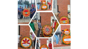 গোয়াইনঘাটে কেন্দ্রীয় সৃতিশোধে পুষ্পস্তবক অর্পণের মাধ্যমে স্বাধীনতা দিবস পালিত