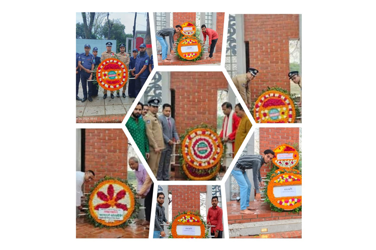 গোয়াইনঘাটে কেন্দ্রীয় সৃতিশোধে পুষ্পস্তবক অর্পণের মাধ্যমে স্বাধীনতা দিবস পালিত