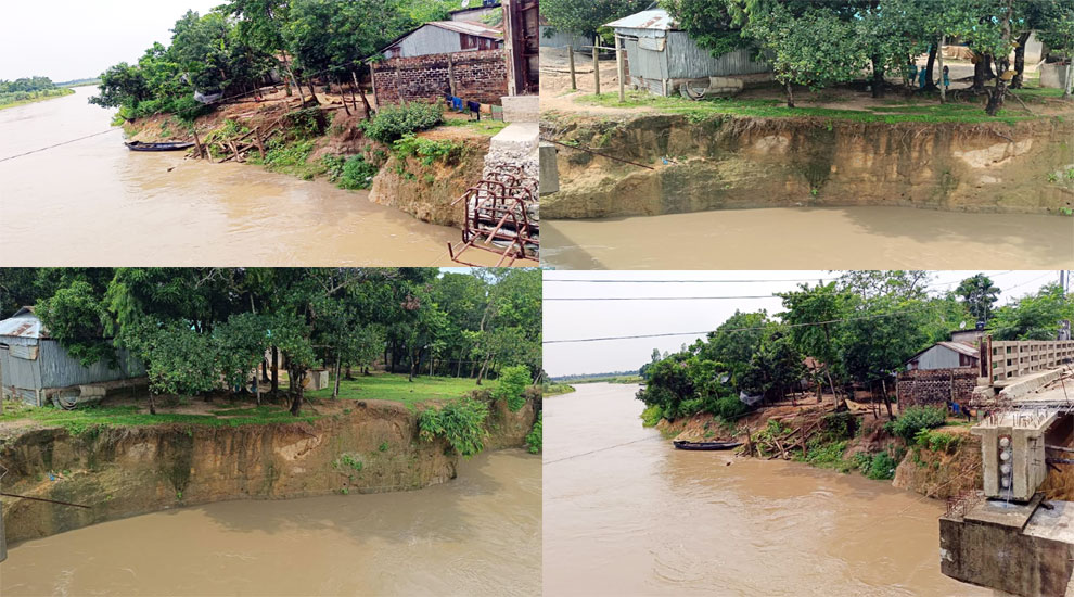 দোয়ারাবাজারে নদীভাঙনে হুমকিতে ঘরবাড়ি ও ফসলি জমি