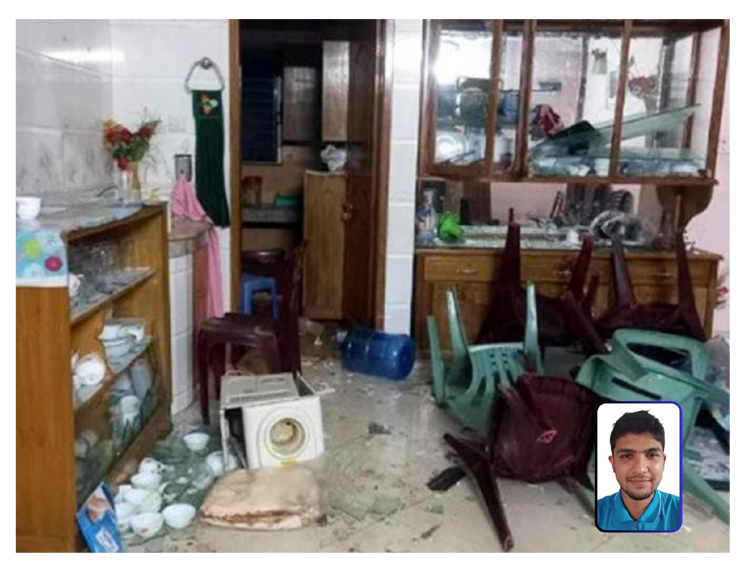 মৌলভীবাজার সদর উপজেলার গোরারাই এ ছাত্রলীগ নেতার বাড়িতে ভাংচুর