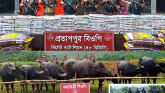 সিলেট সীমান্তে ধরা পড়লো সাড়ে ৩ কোটি টাকার চালান