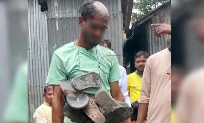কিশোরীকে ধর্ষণের অভিযোগে যুবকের মাথা ন্যাড়া করে পুলিশে সোপর্দ